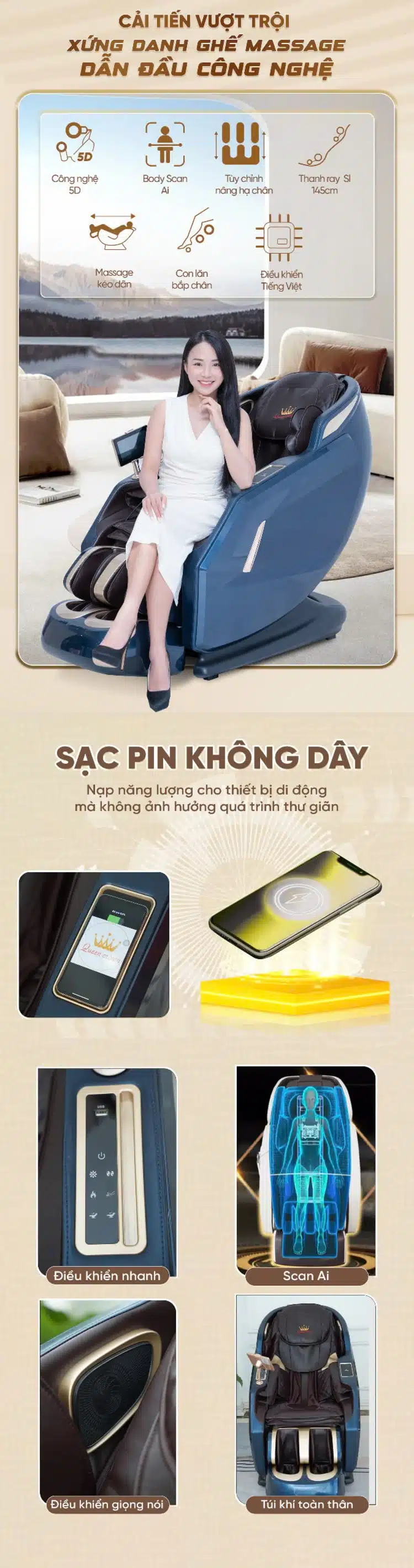 Ghế massage Queen Crown QC S850 2