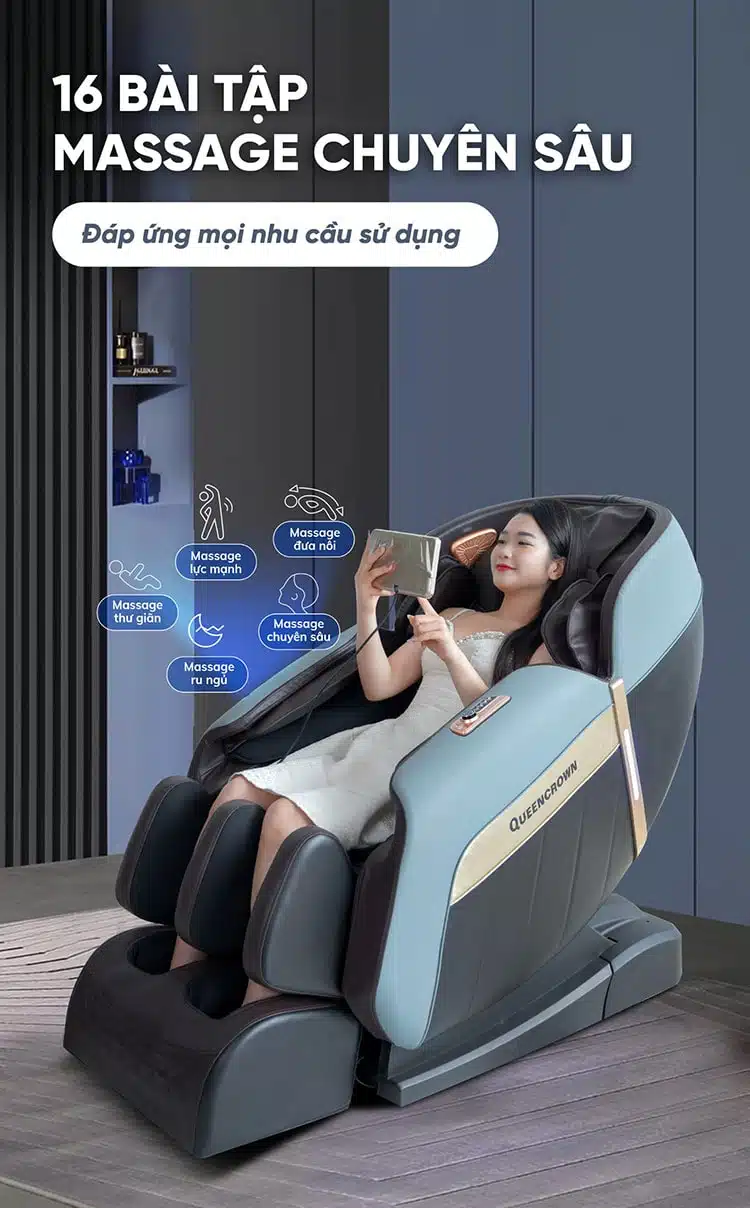 Ghế massage toàn thân Queen Crown QE66 Lux 17